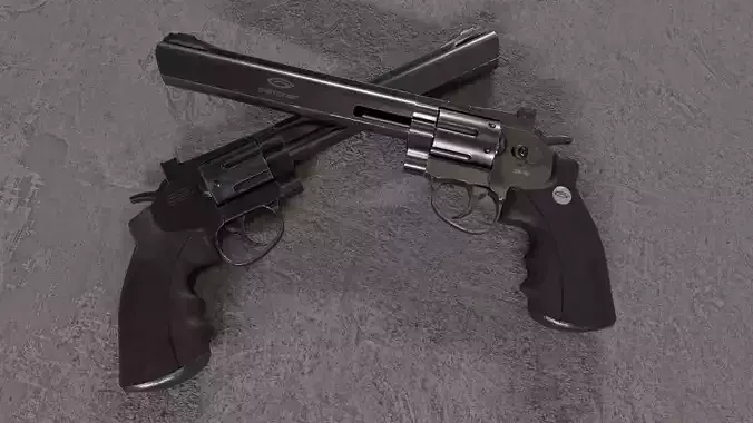pistol Gletcher SW B6 Low-poly 3D model