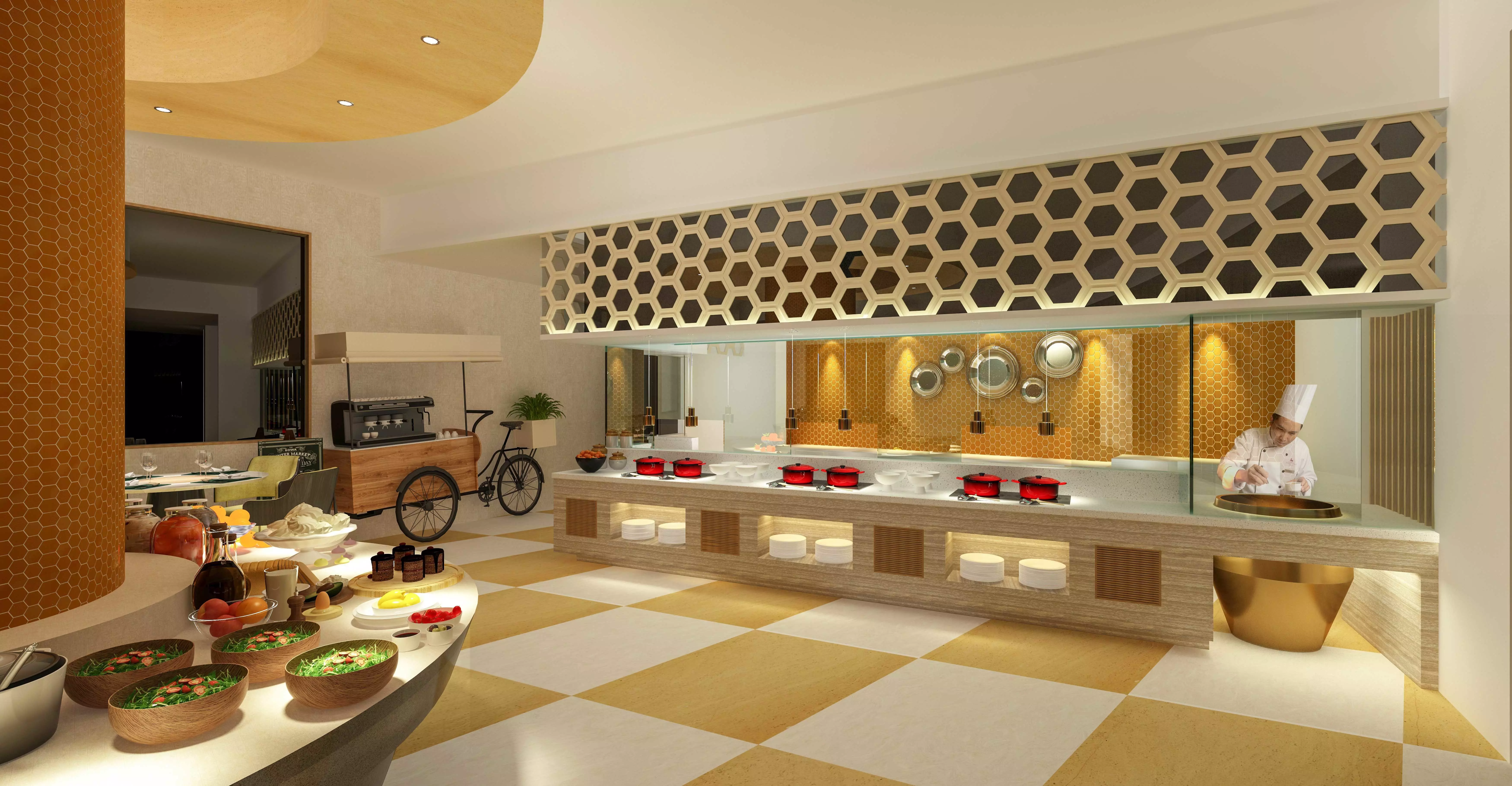 Hotel Restaurant 3D model_0