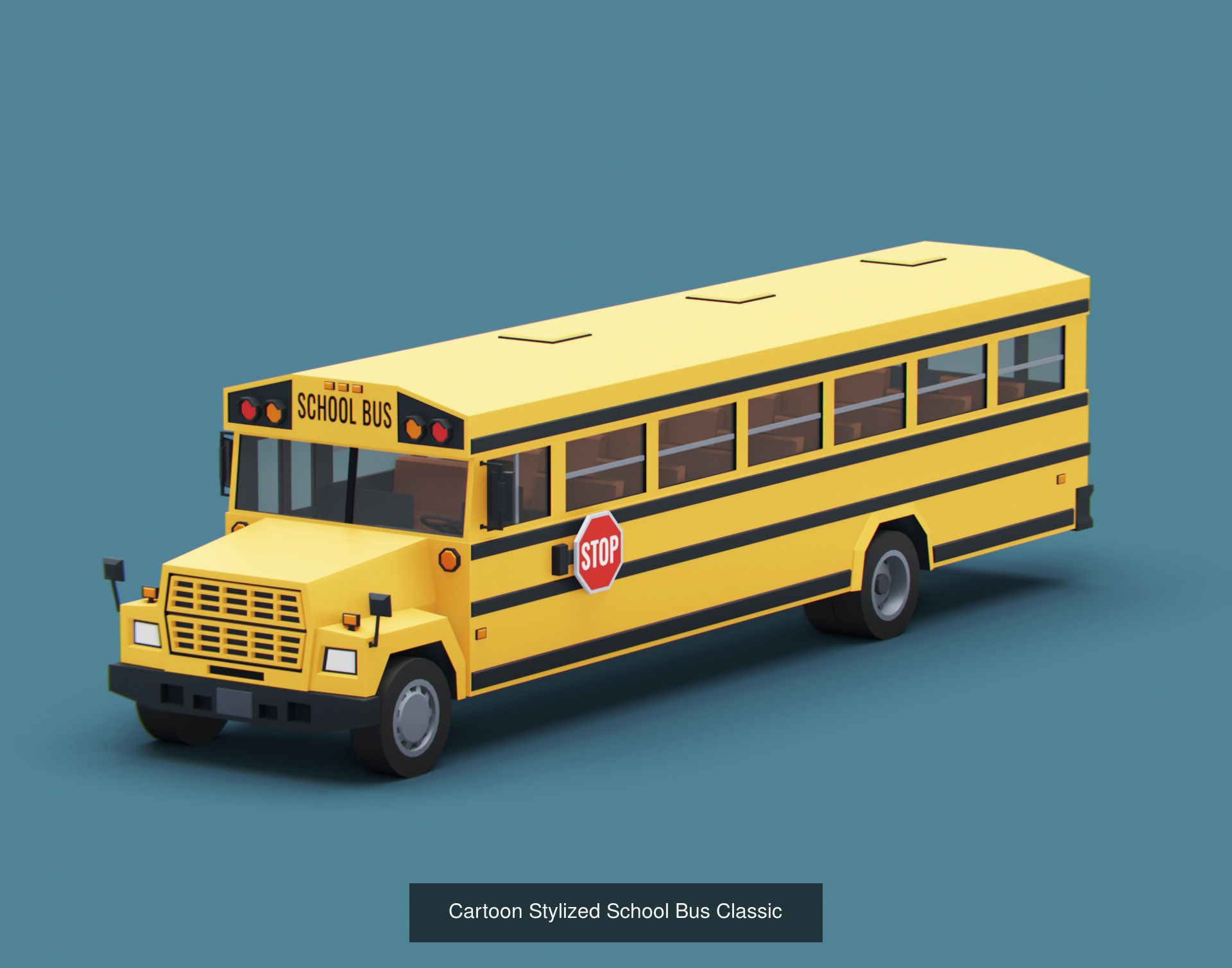 Stylized American Cars  Pack 3D Model Collection_1