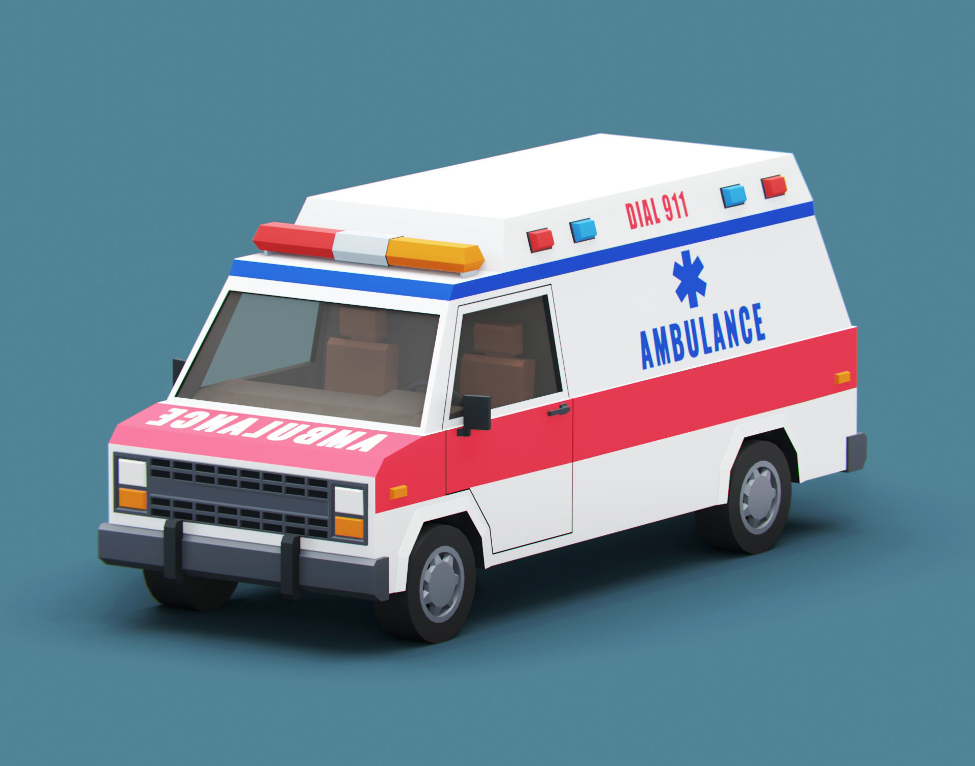 Stylized American Cars  Pack 3D Model Collection_13