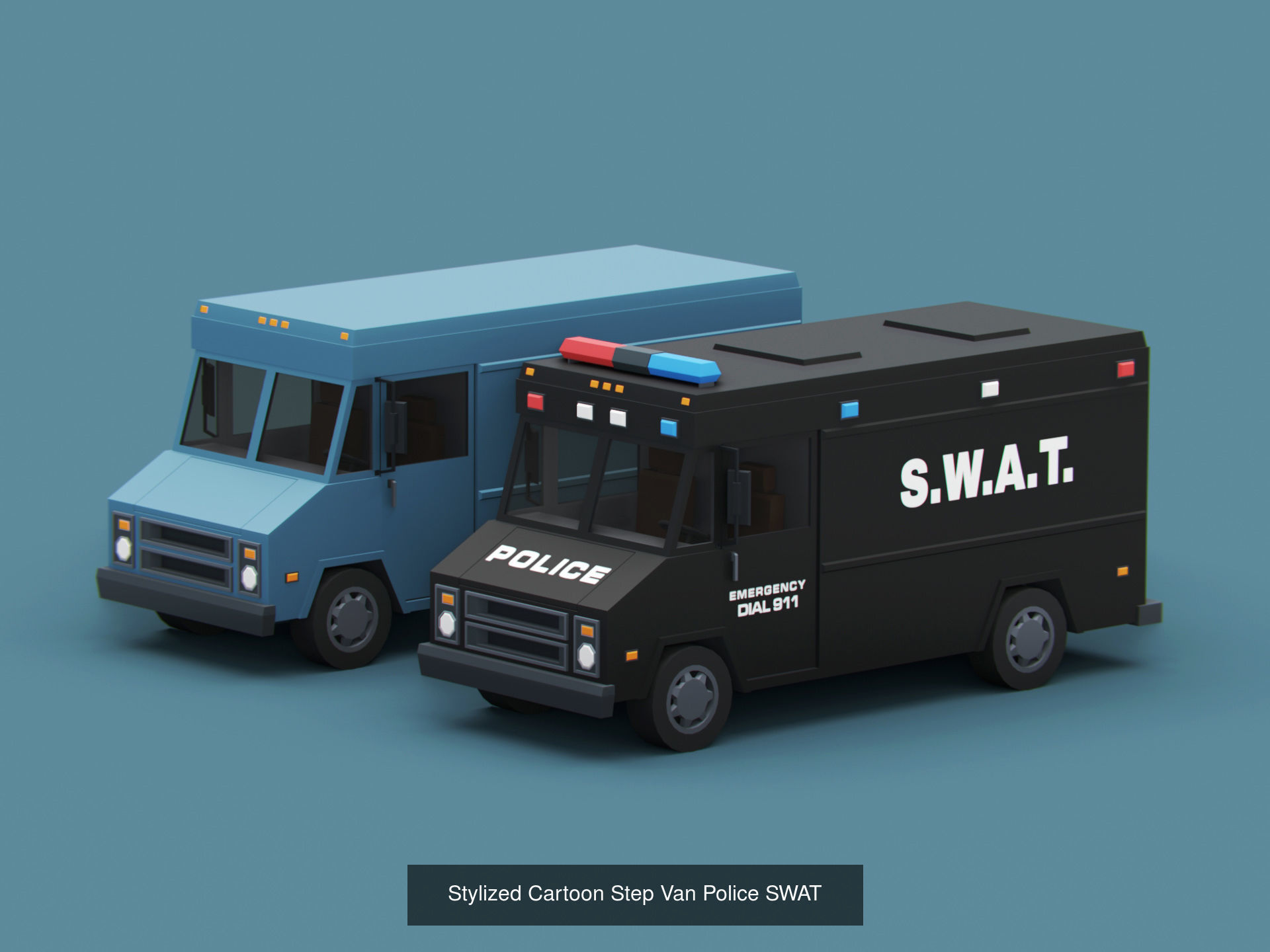 Stylized American Cars  Pack 3D Model Collection_6