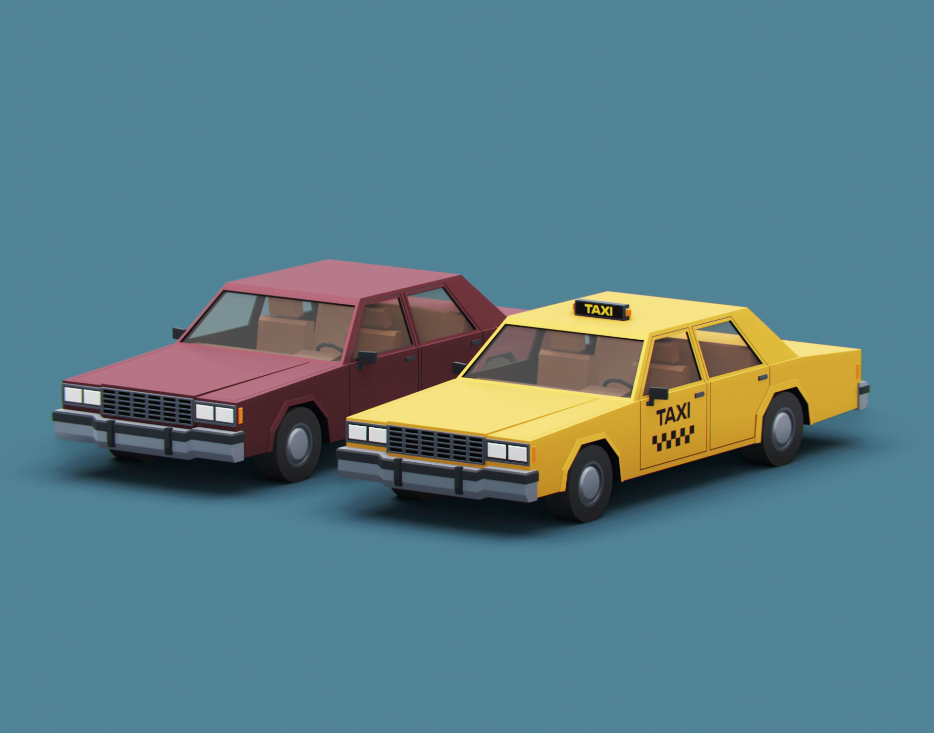 Stylized American Cars  Pack 3D Model Collection_23