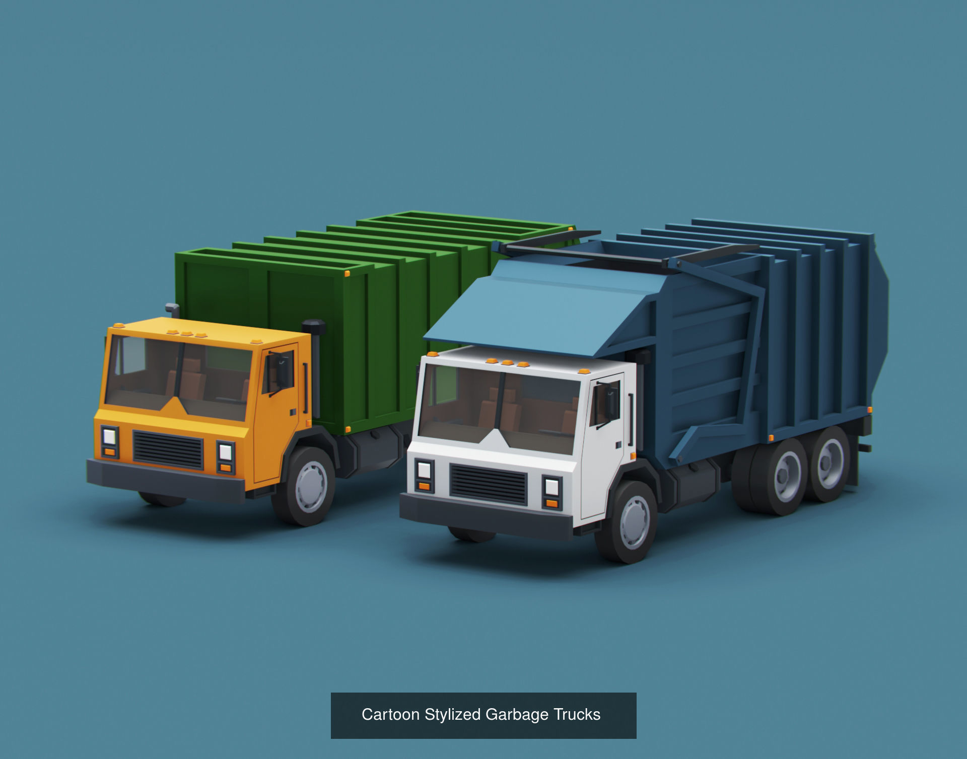 Stylized American Cars  Pack 3D Model Collection_9