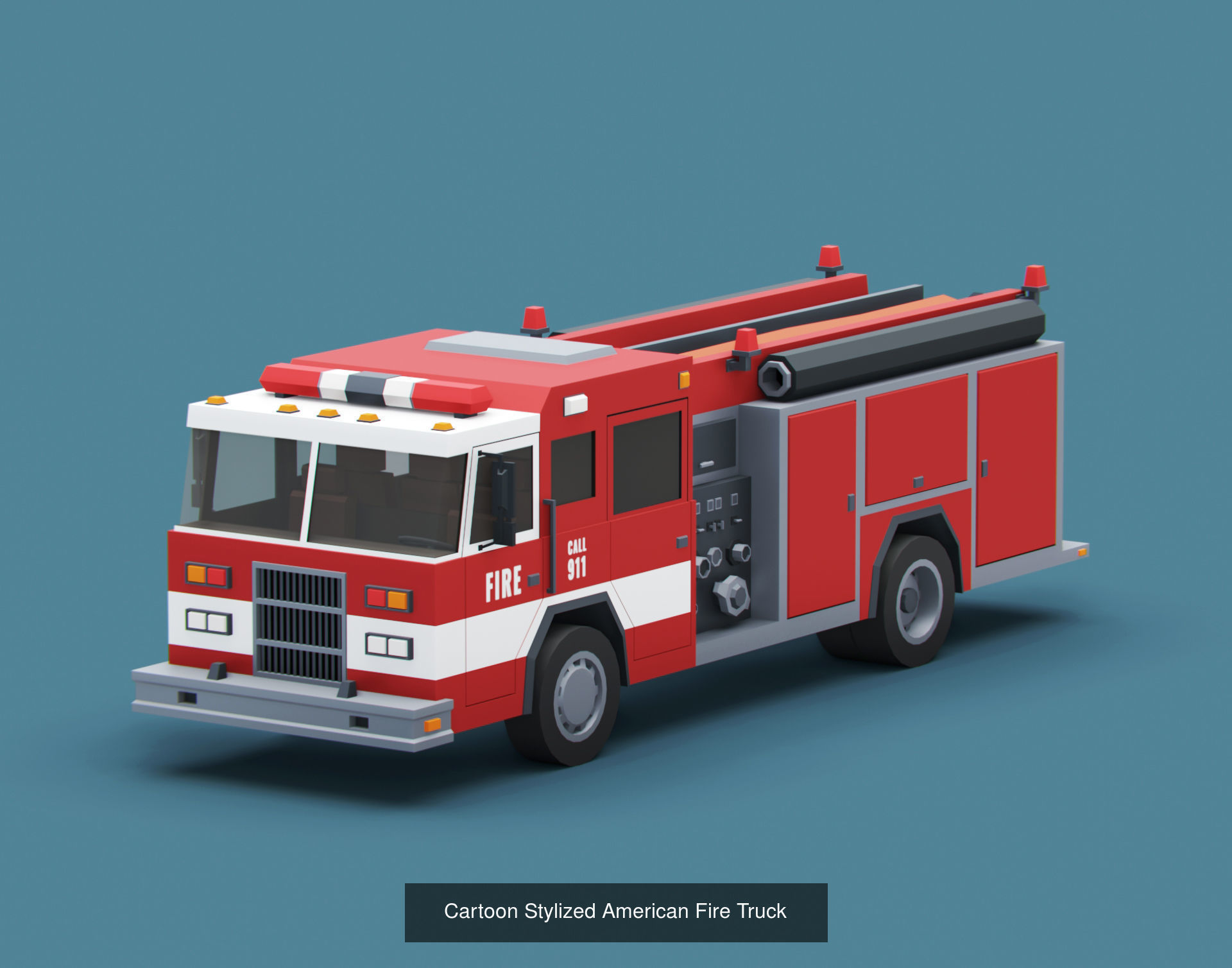 Stylized American Cars  Pack 3D Model Collection_7