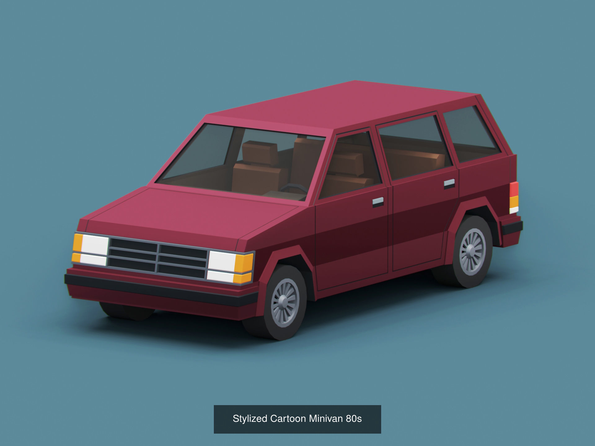 Stylized American Cars  Pack 3D Model Collection_12