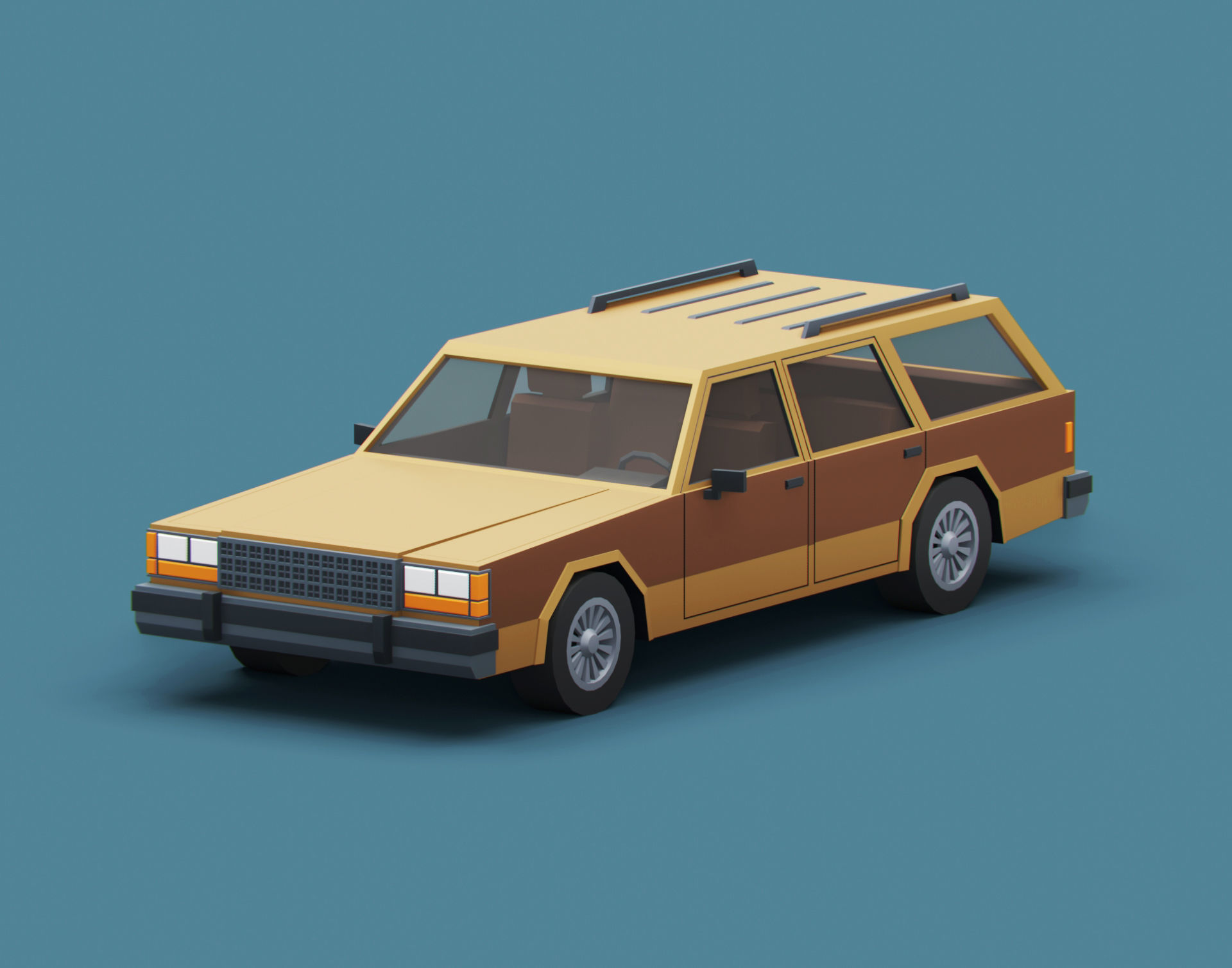 Stylized American Cars  Pack 3D Model Collection_25
