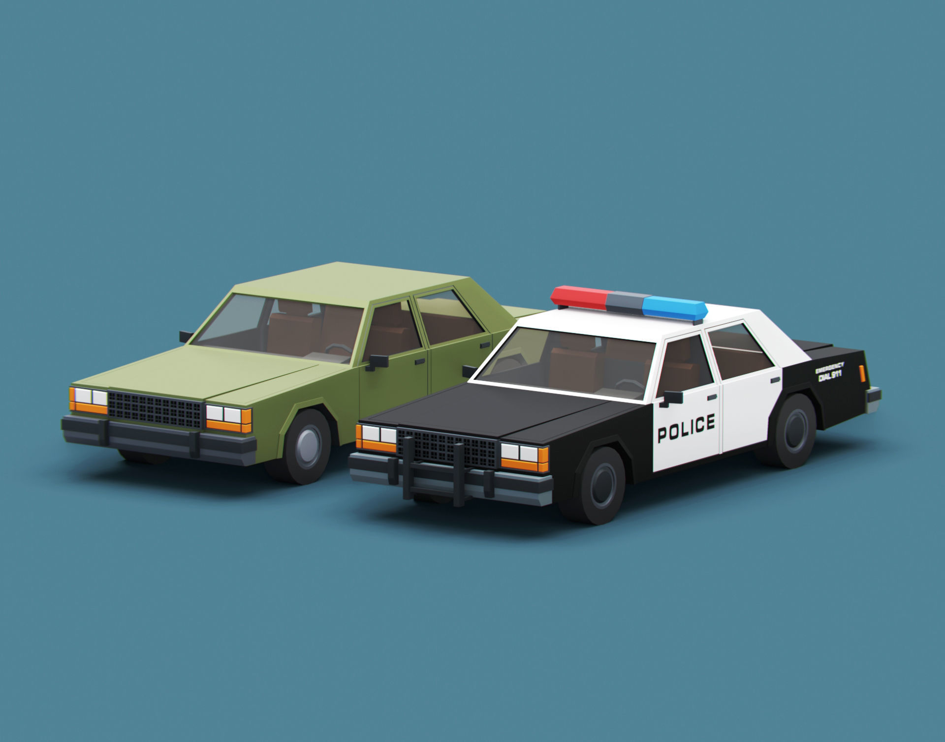 Stylized American Cars  Pack 3D Model Collection_21
