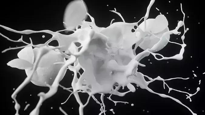 Orange Splash Animated 3D model 4