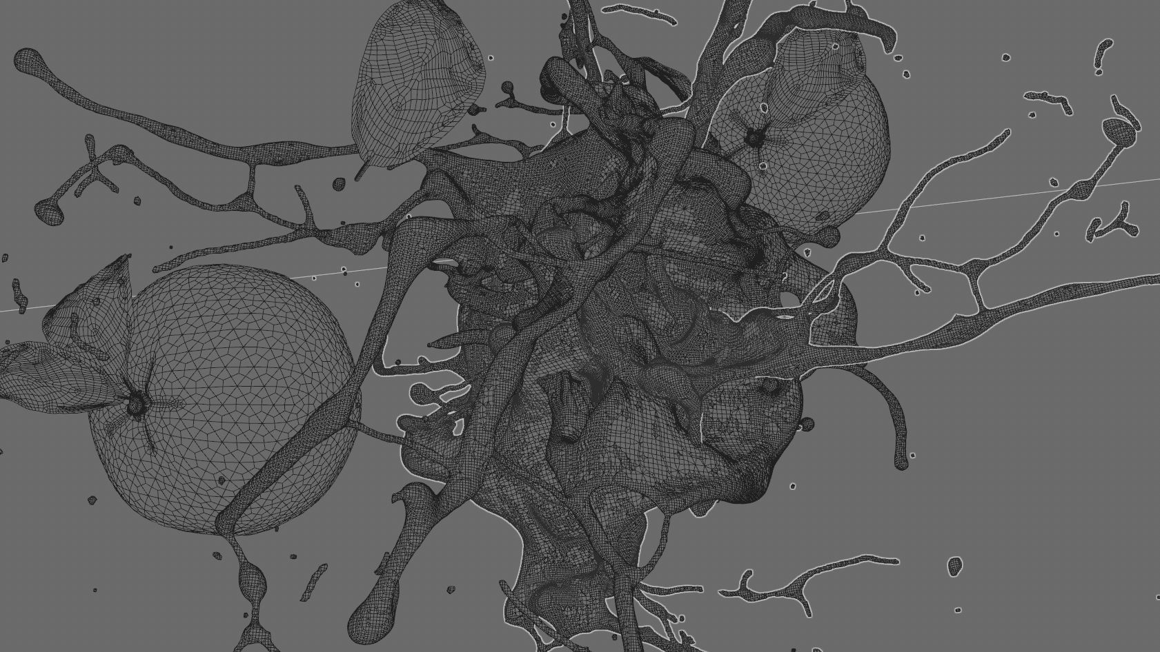 Orange Splash Animated 3D model_6