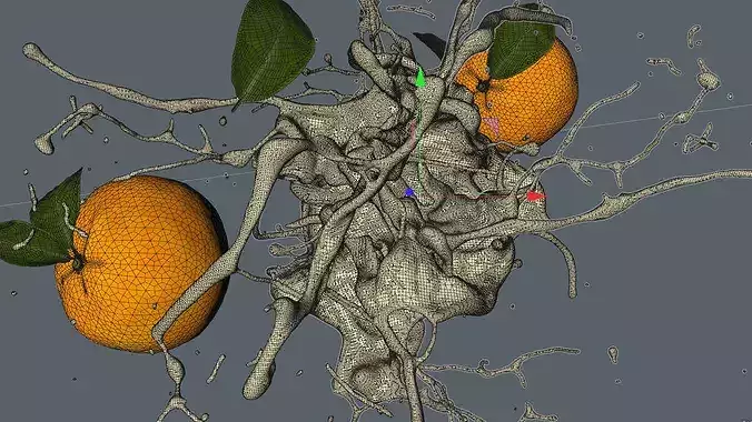 Orange Splash Animated 3D model 7