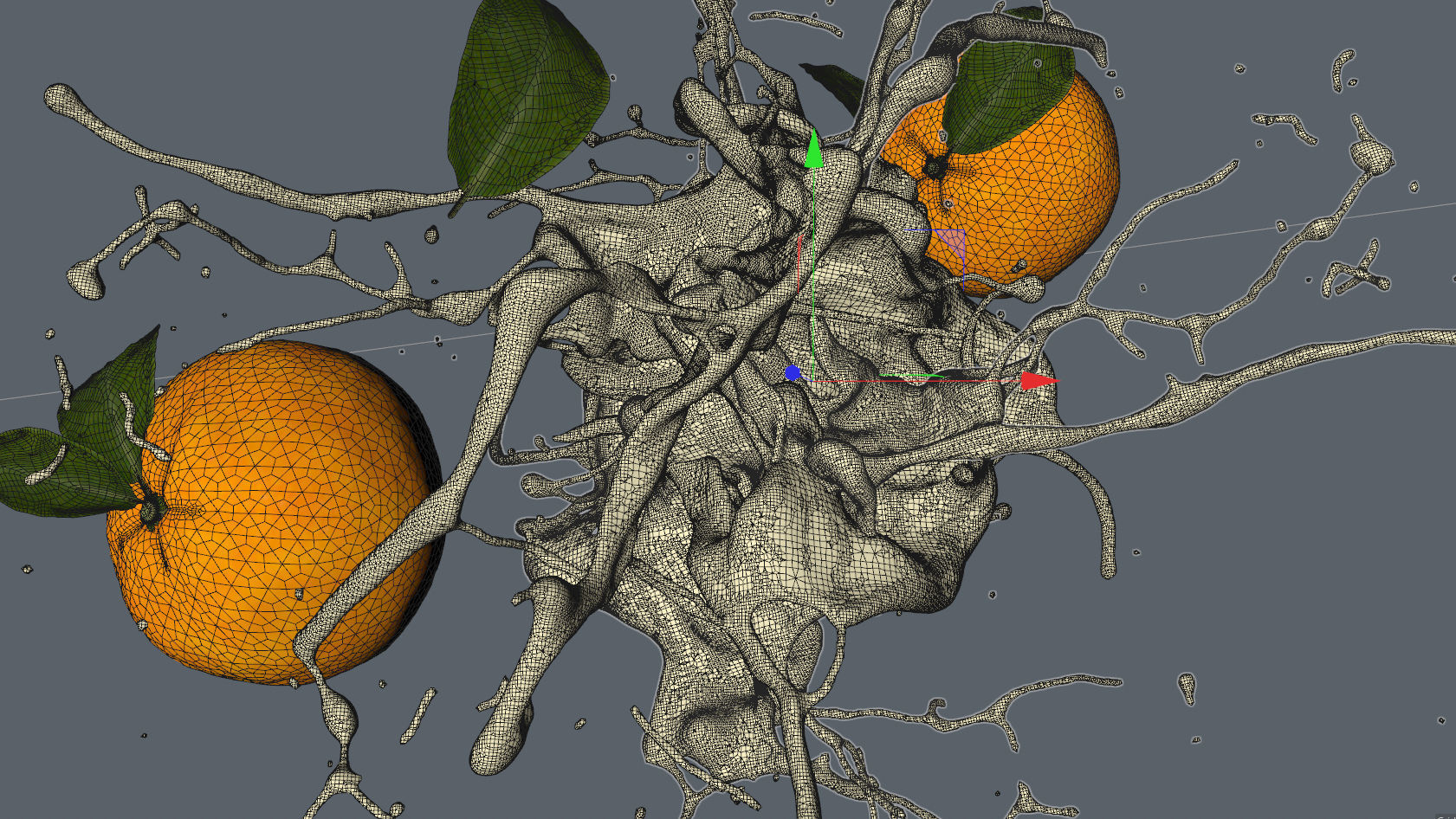 Orange Splash Animated 3D model_8