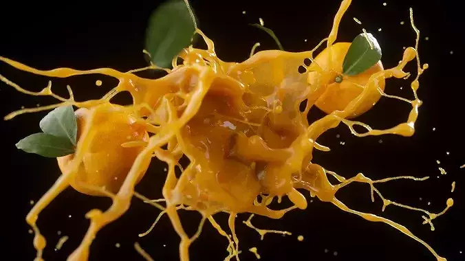 Orange Splash Animated 3D model 3