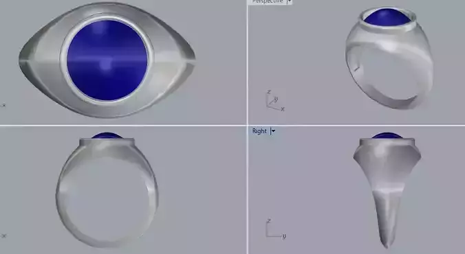 Sterling Silver Round Signet Ring Gemstone Jewelry