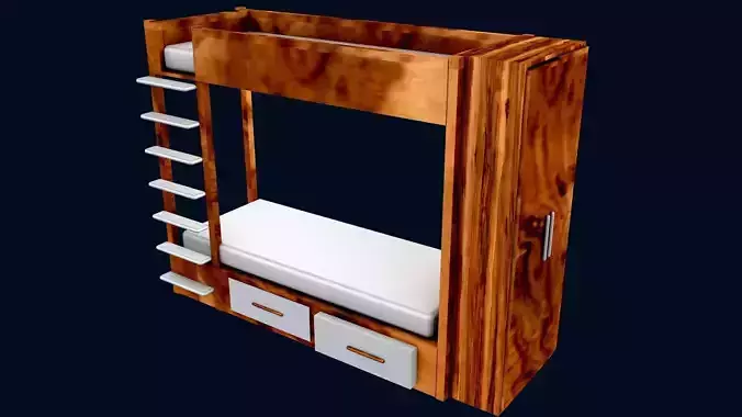 BUNKBED wooden cabinet with drawers