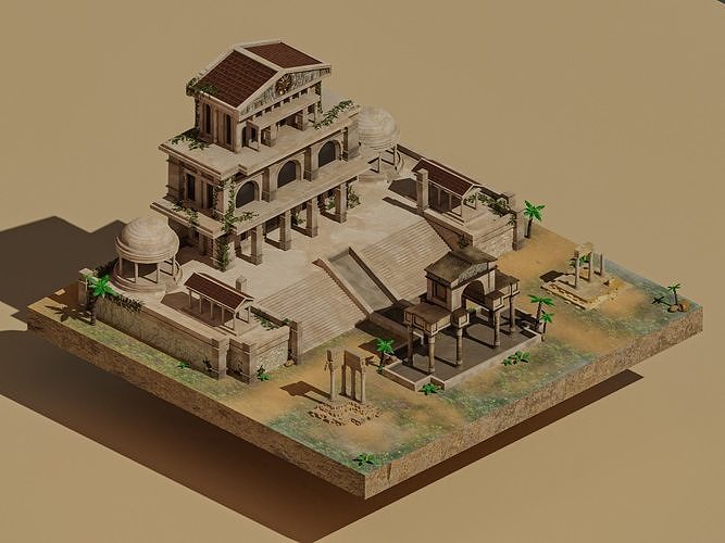 Event Building Low-poly 3D model