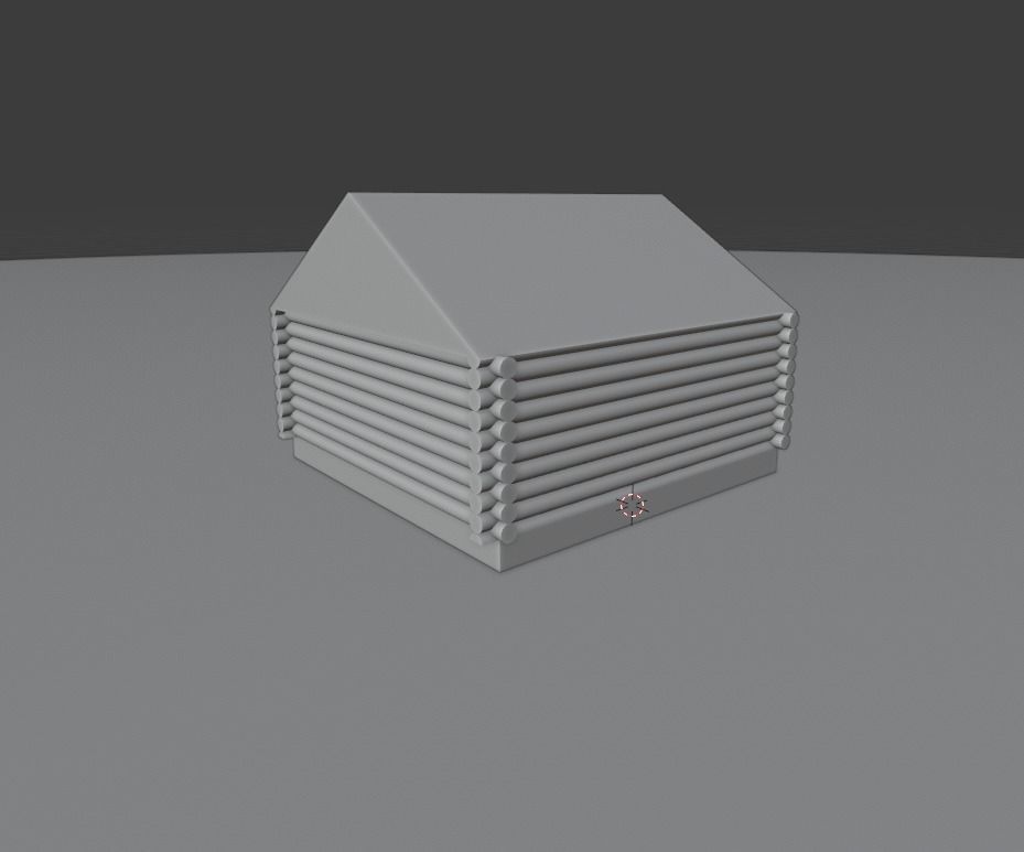 medieval wood house 3D model_4