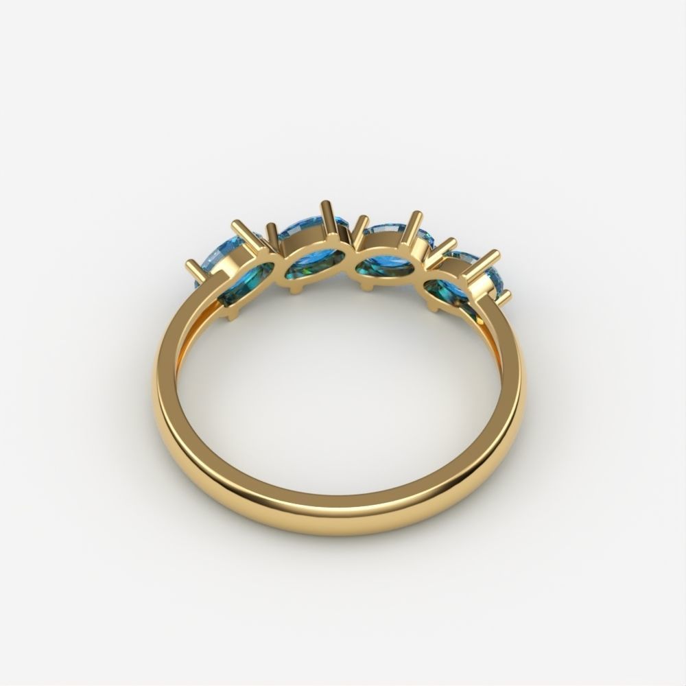Women ring with gems 3dm stl 3D print model_6