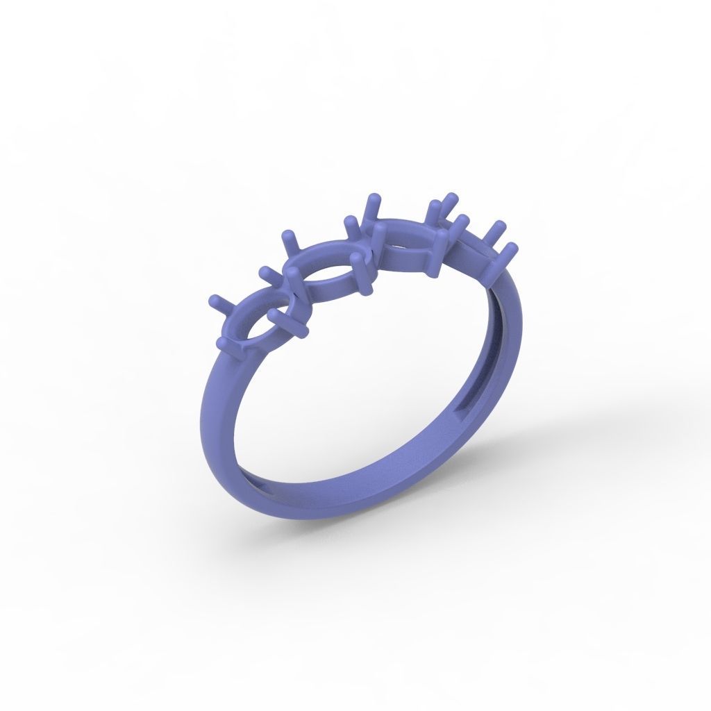 Women ring with gems 3dm stl 3D print model_17