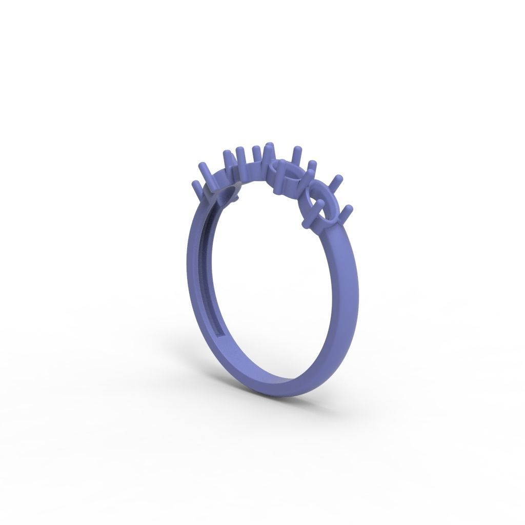 Women ring with gems 3dm stl 3D print model_22