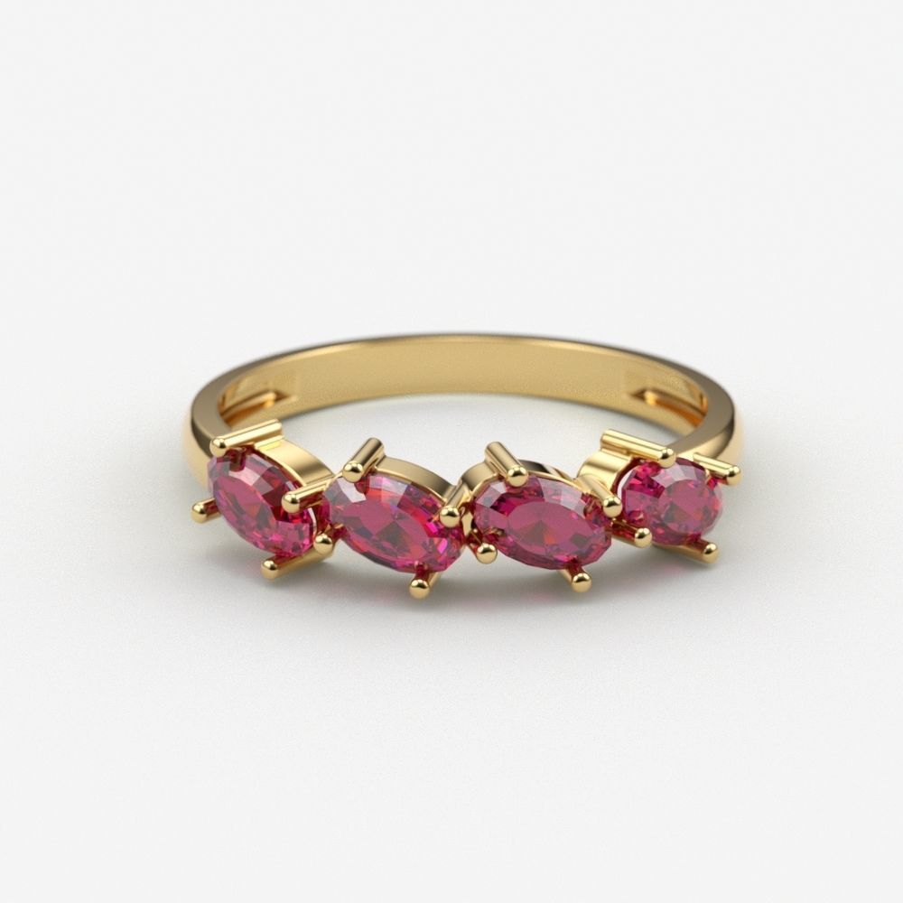 Women ring with gems 3dm stl 3D print model_15