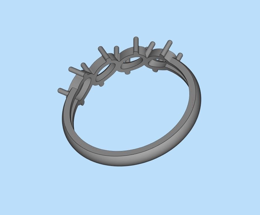 Women ring with gems 3dm stl 3D print model_27