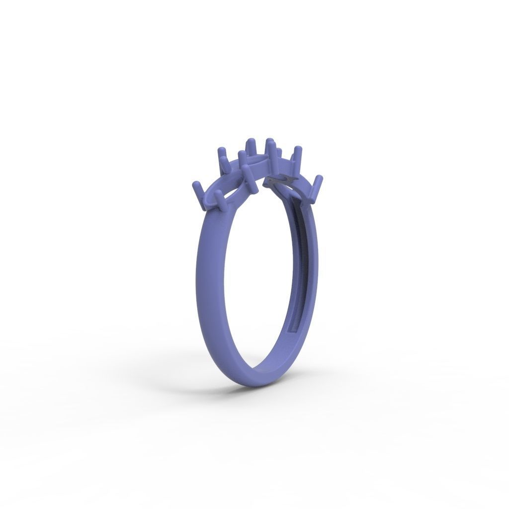 Women ring with gems 3dm stl 3D print model_21