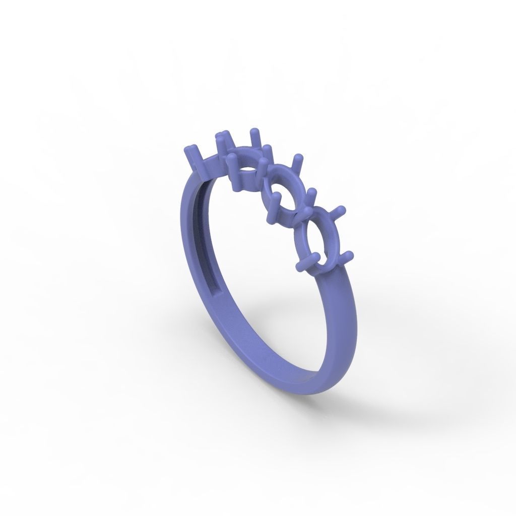 Women ring with gems 3dm stl 3D print model_18