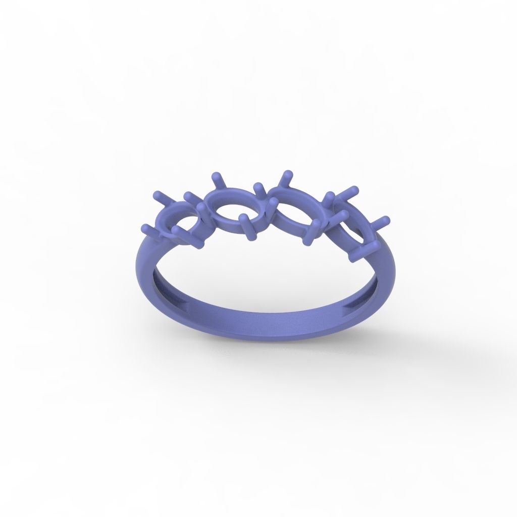 Women ring with gems 3dm stl 3D print model_16