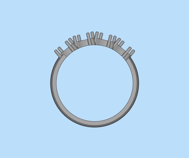 Women ring with gems 3dm stl 3D print model_25