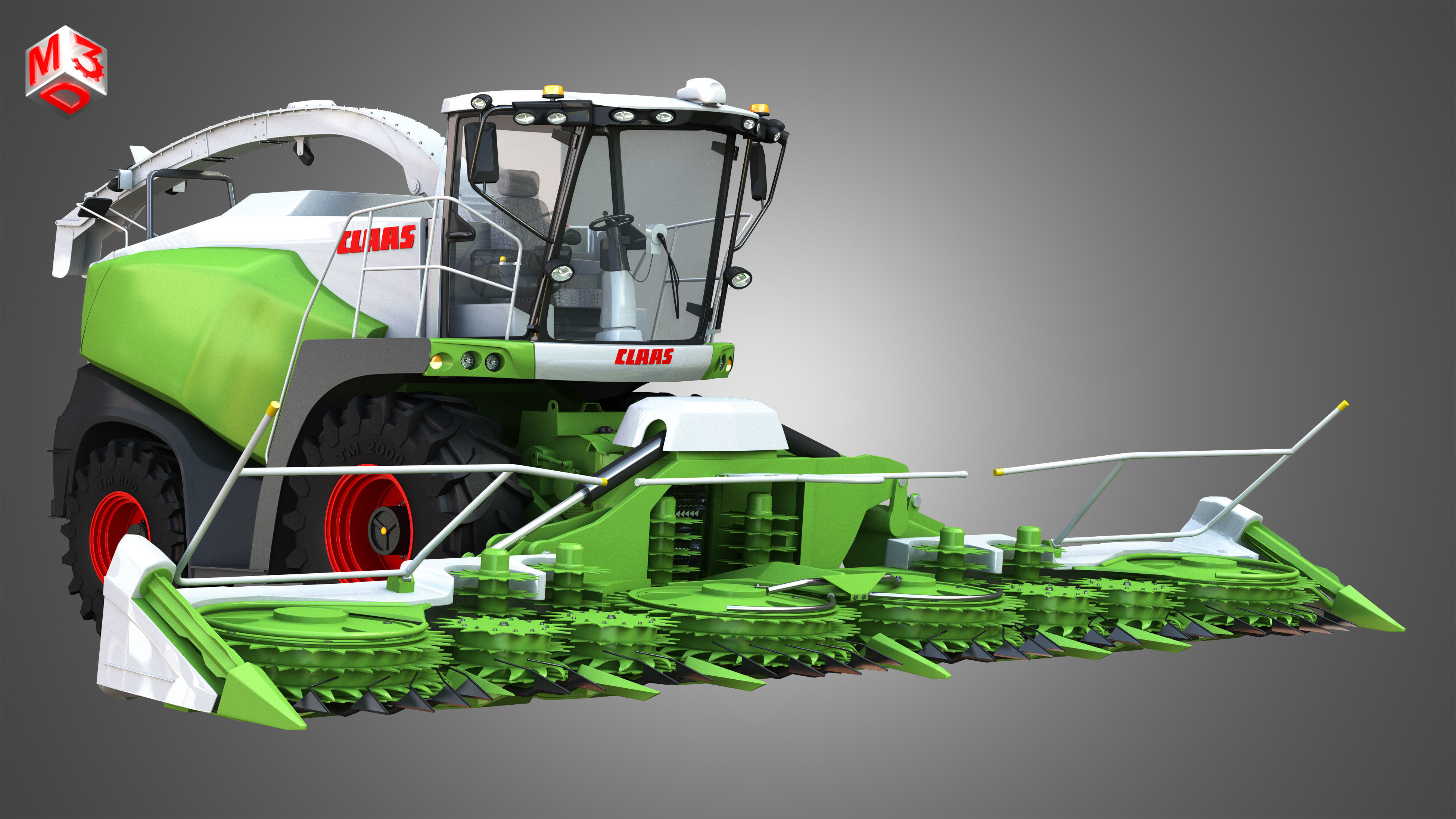 Claas Jaguar Harvester - with Front Harvester Tool 3D model_3