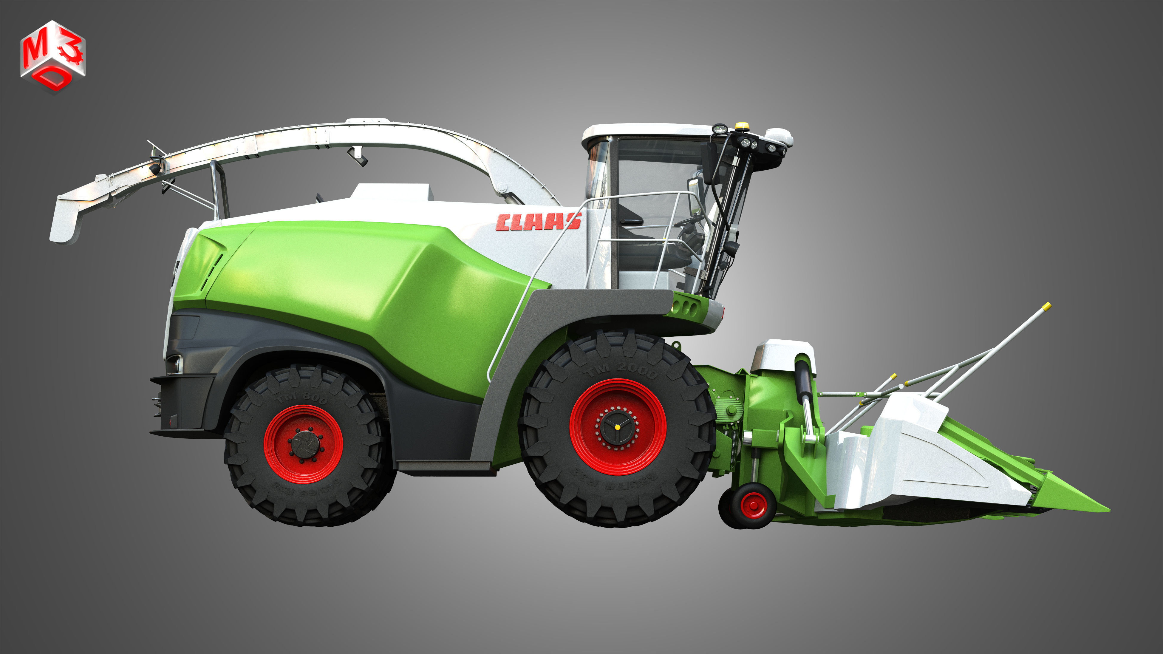 Claas Jaguar Harvester - with Front Harvester Tool 3D model_6