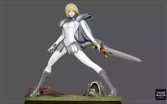 CLAYMORE CLARE FANTASY ANIME WARRIOR GIRL WOMAN ANIME CHARACTER 3D print model