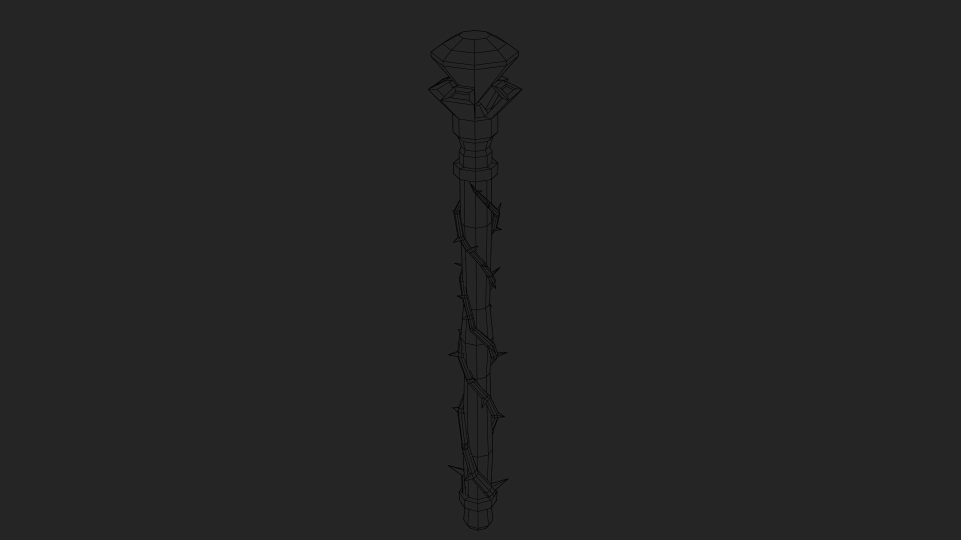 Mage Staff Low-poly 3D model_2