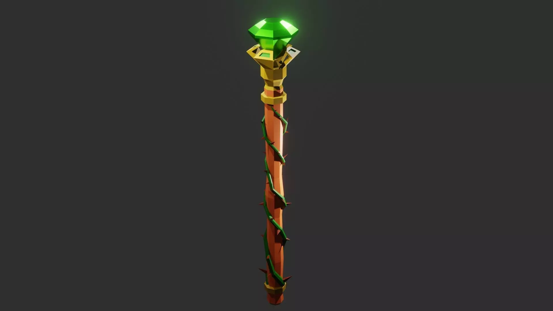 Mage Staff Low-poly 3D model_0