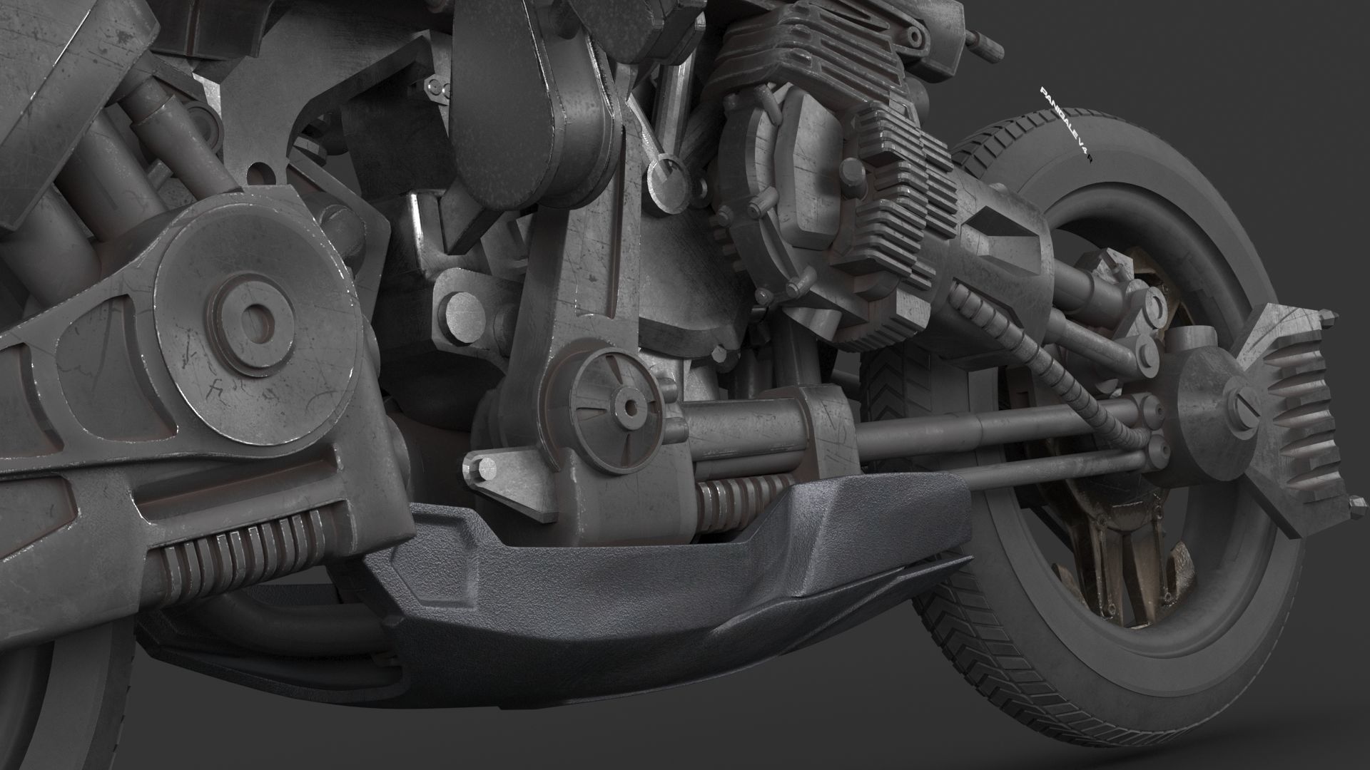 MotoTerminator PBR futuristic motorcycle 3D model_7