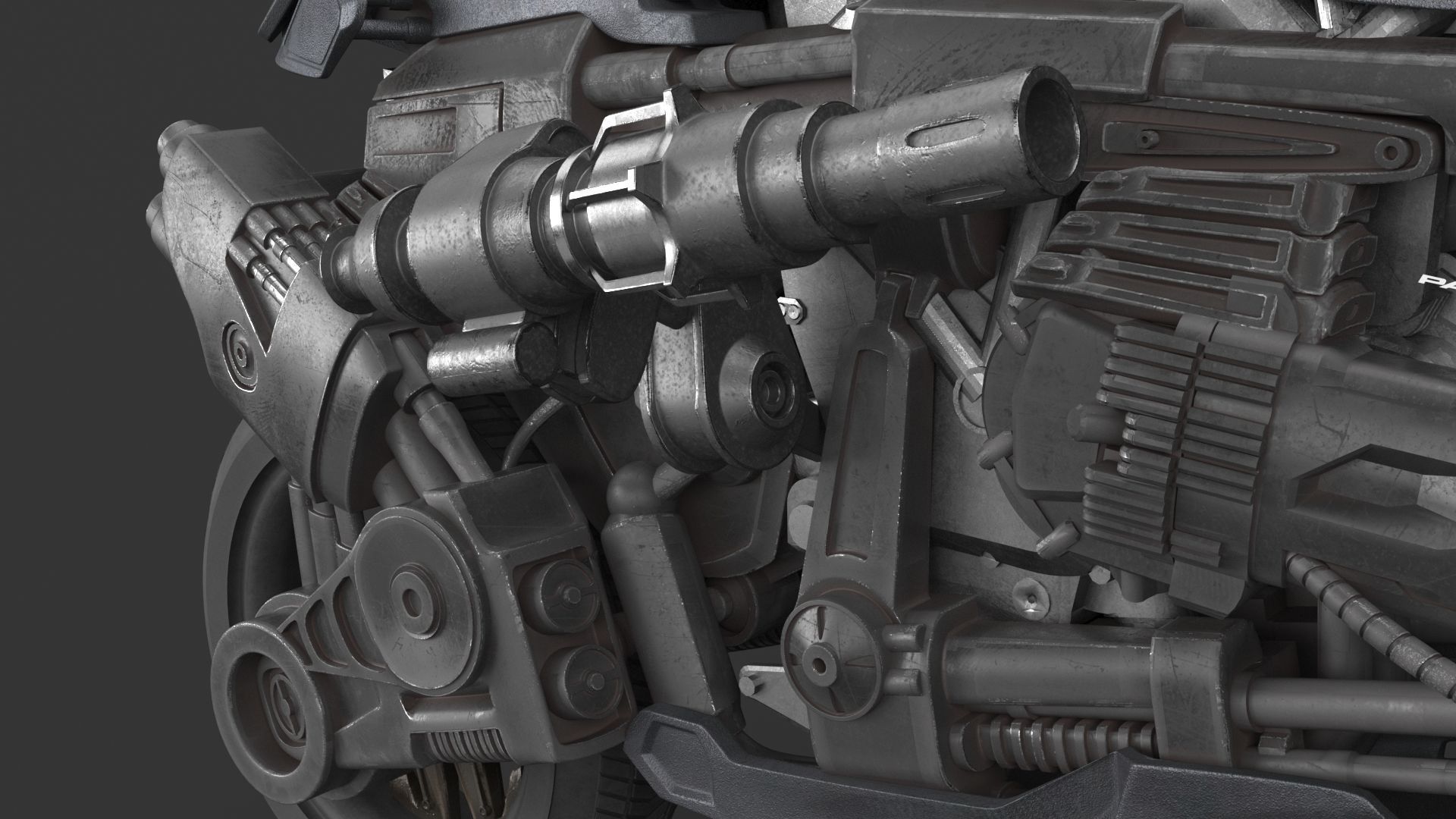 MotoTerminator PBR futuristic motorcycle 3D model_6