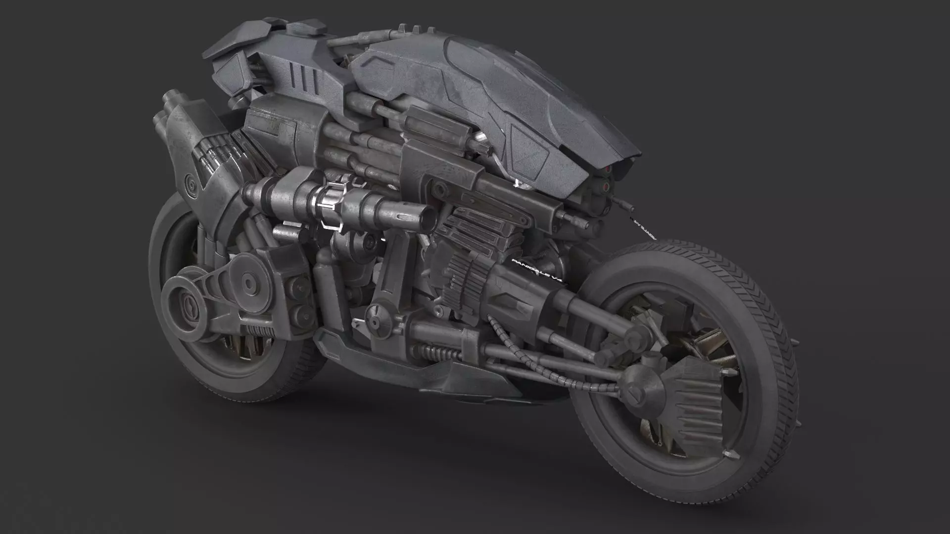 MotoTerminator PBR futuristic motorcycle 3D model_0