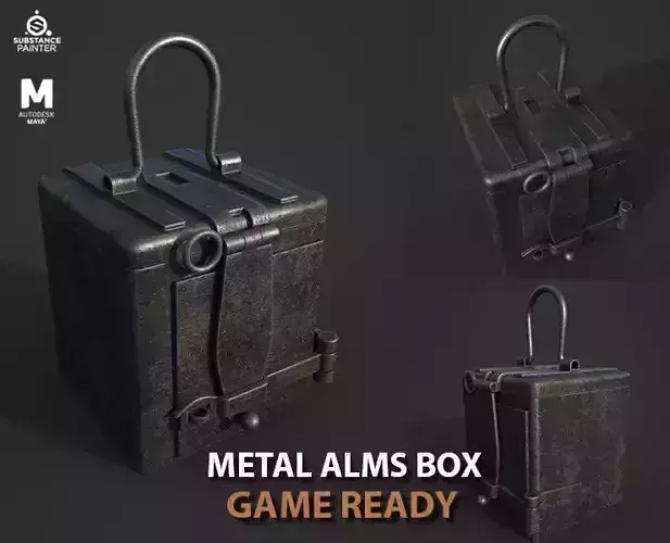 Metal alms box