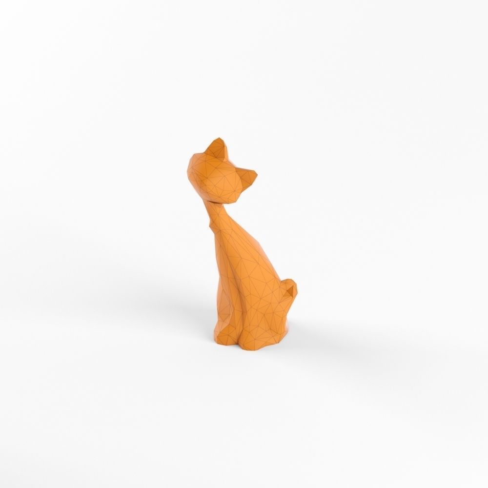 Low Poly Rabbit Cat Dog Squirrel Seal Animals Set Pack Lowpoly Low-poly 3D model_4