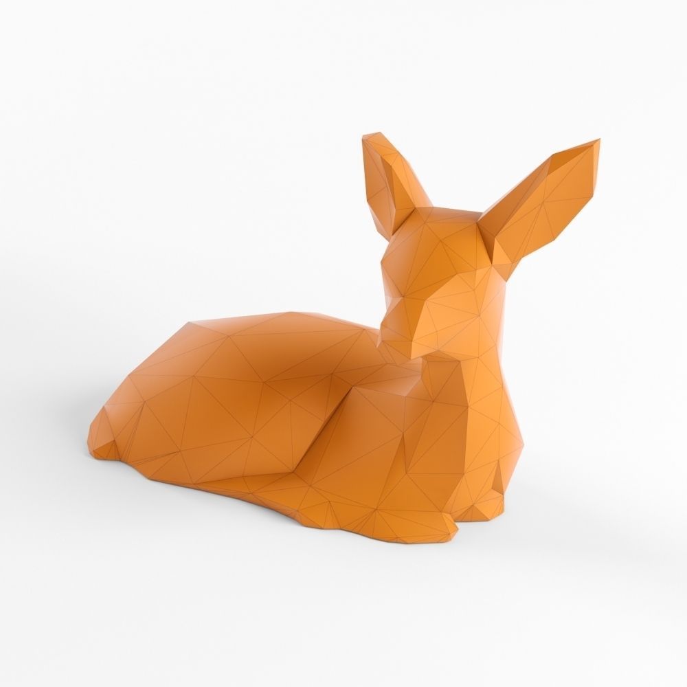 Low Poly Rabbit Cat Dog Squirrel Seal Animals Set Pack Lowpoly Low-poly 3D model_2