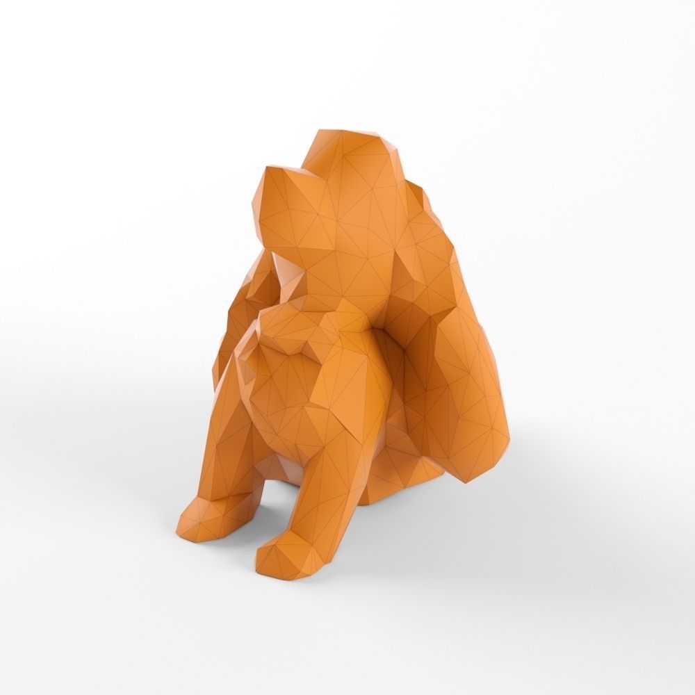 Low Poly Rabbit Cat Dog Squirrel Seal Animals Set Pack Lowpoly Low-poly 3D model_1