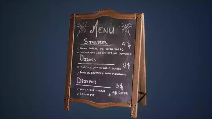 Menu Sign Game Ready