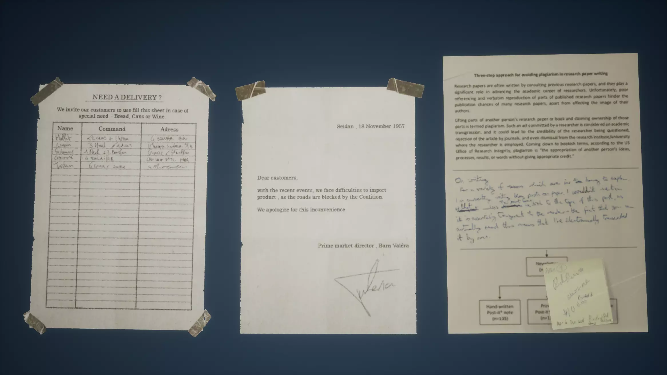 Sheet Game Ready handwritten note from person Low-poly 3D model_0