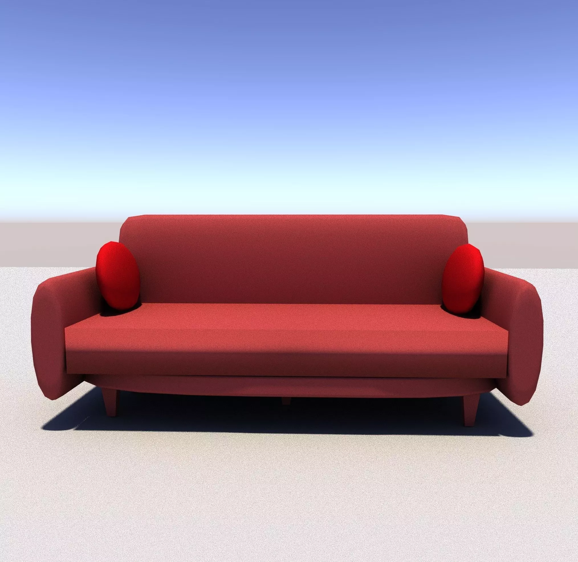 Modern Sofa Low-poly 3D model_0