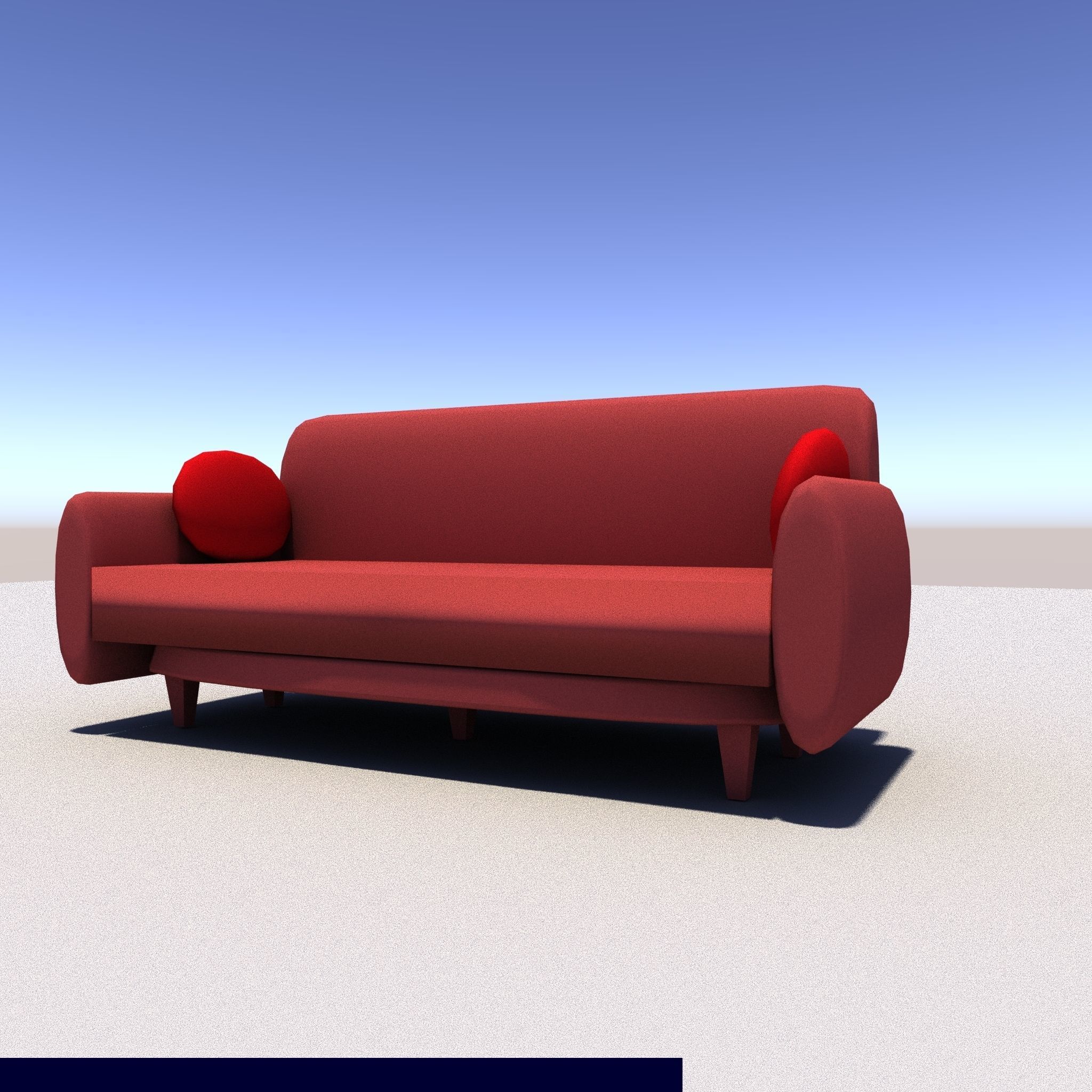 Modern Sofa Low-poly 3D model_1