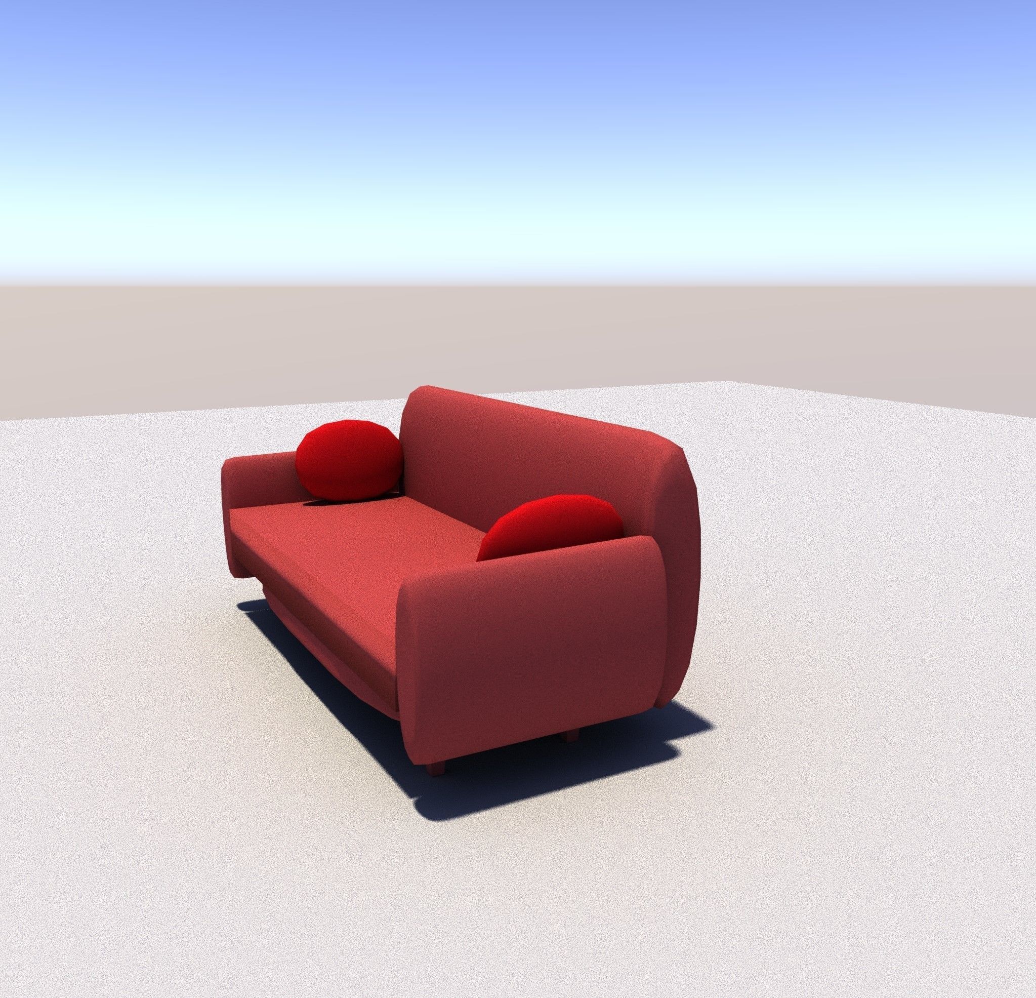 Modern Sofa Low-poly 3D model_2