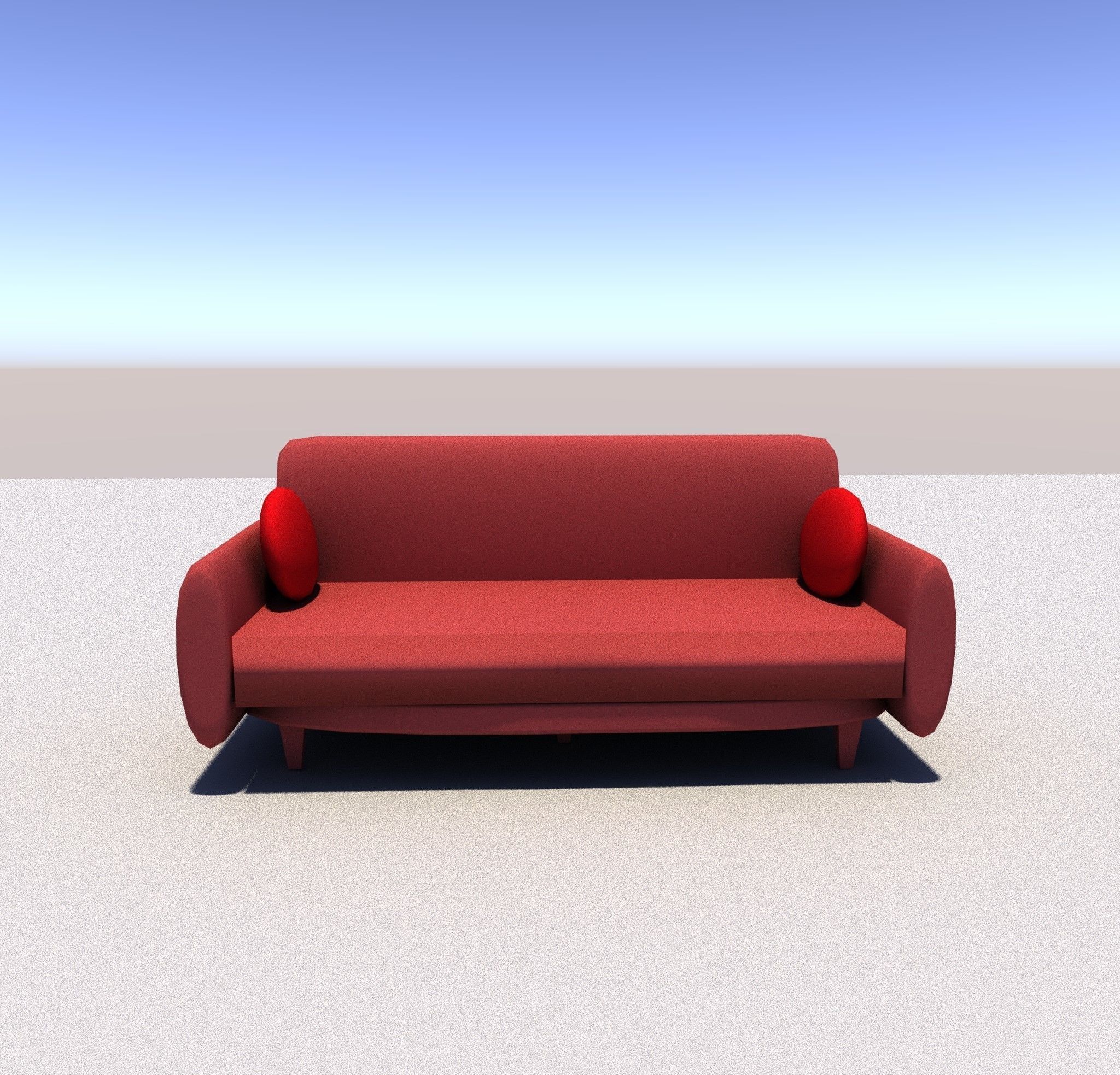 Modern Sofa Low-poly 3D model_3