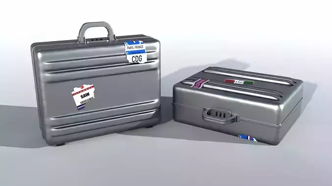 Metal Briefcase PBR Game Ready Low-poly 3D model