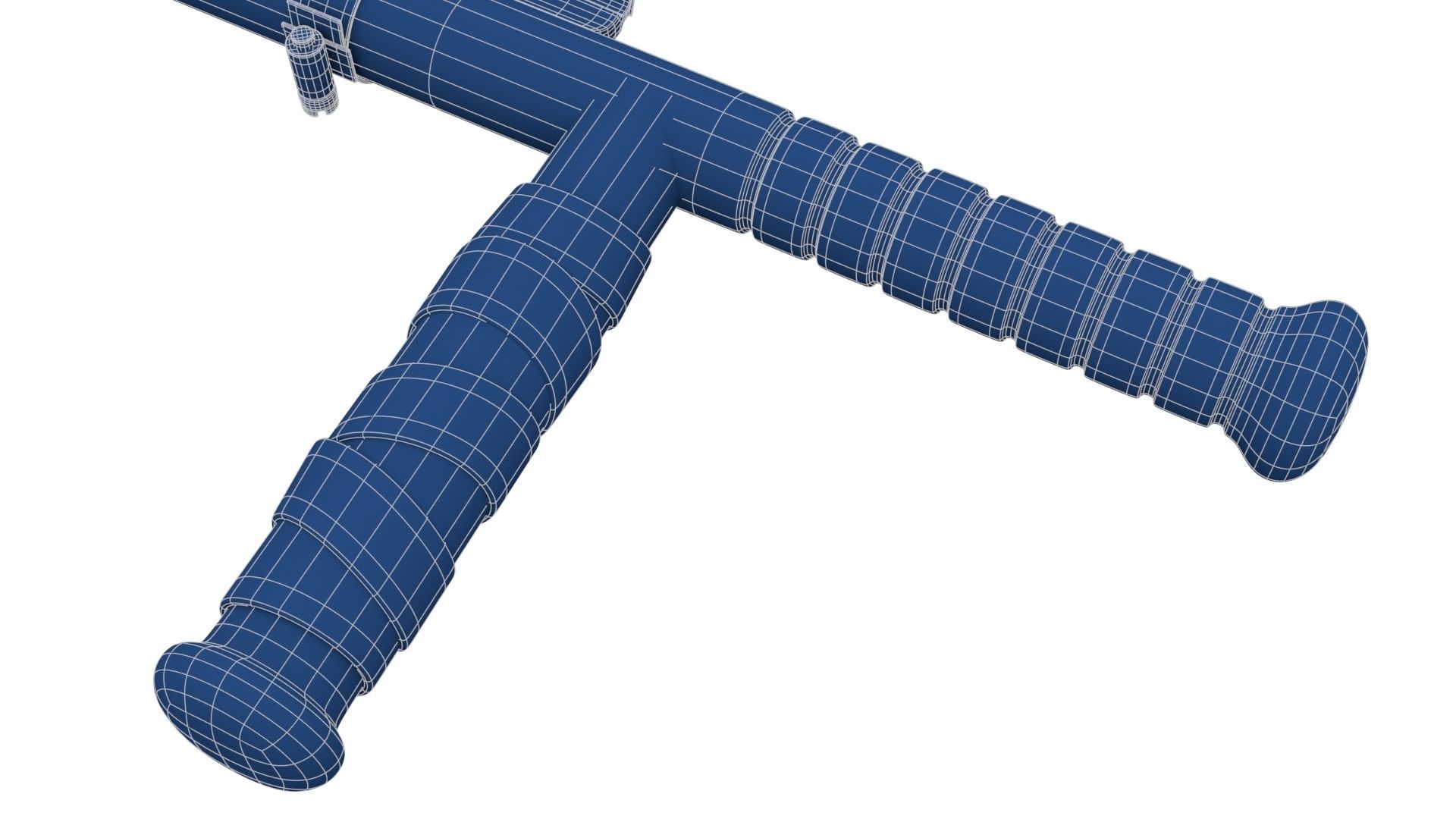 Police Baton with Blade Low-poly 3D model_29