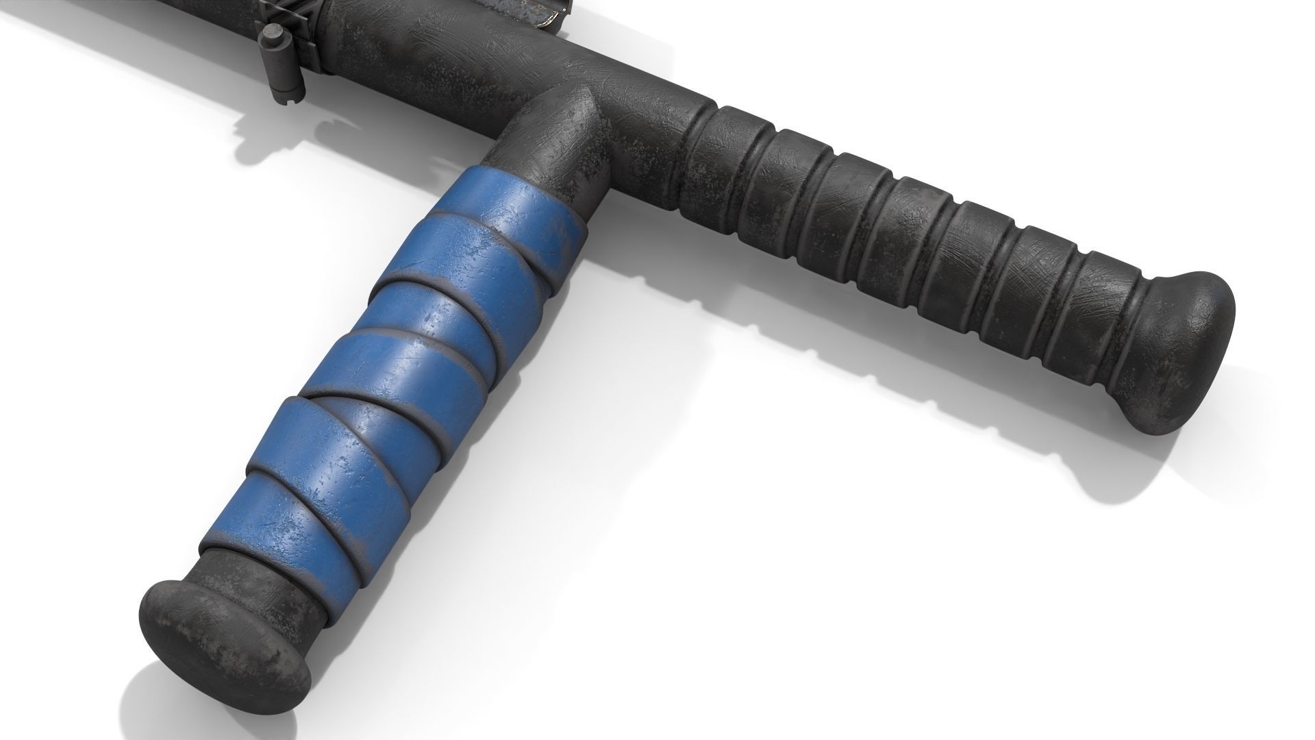 Police Baton with Blade Low-poly 3D model_9